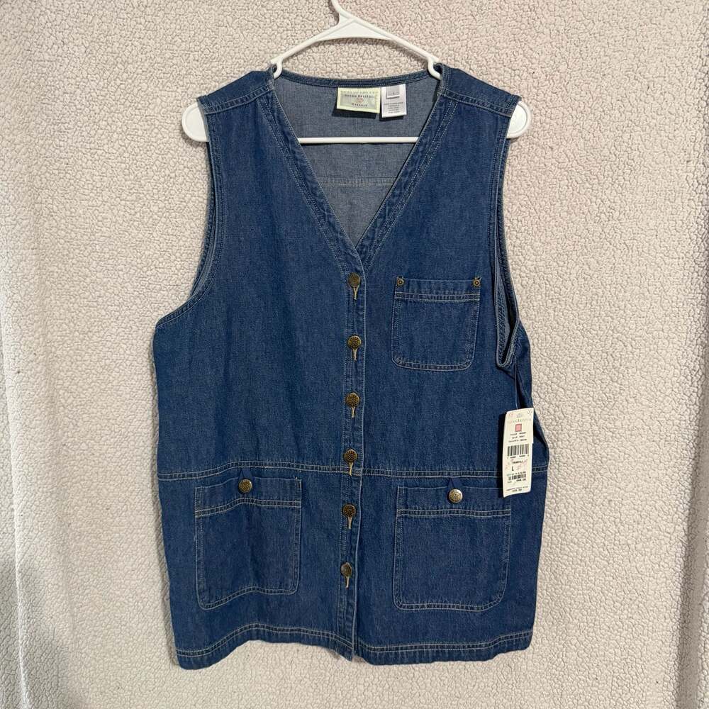 Susan Bristol Vintage Denim Vest Size L NWT